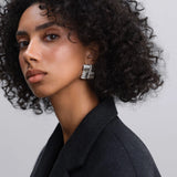 Checkered Earrings Silver
