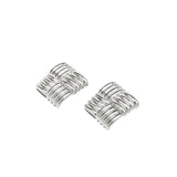 Checkered Earrings Silver