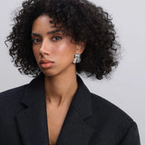 Checkered Earrings Silver