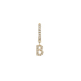 Stone Letter Hoop Gold