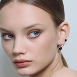 Black Studs Silver