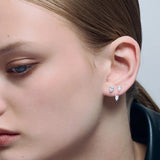 Pear Studs Medium Silver