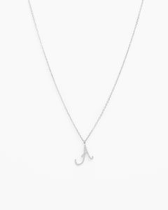 Italic Letters Necklace Silver