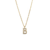 Stone Letter Necklace Gold