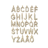 Stone Letter Necklace Gold