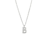 Stone Letter Necklace Silver