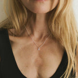 Stone Letter Necklace Silver