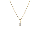 White Pendant Necklace Gold