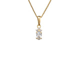 White Pendant Necklace Gold