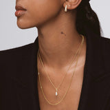 White Pendant Necklace Gold