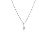 White Pendant Necklace Silver
