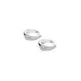 Pavé Ellipse Earrings Silver