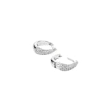 Pavé Ellipse Earrings Silver