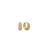 Pavé Dome Huggies Gold