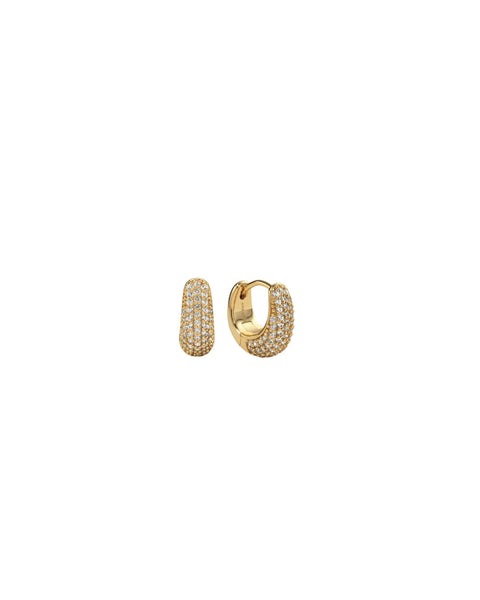 Pavé Dome Huggies Gold Bianca Ingrosso – ANI Jewels