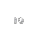 Pavé Dome Huggies Silver