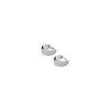 Pavé Dome Huggies Silver