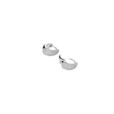 Pavé Dome Huggies Silver