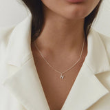 Letter Charm Necklace - Silver