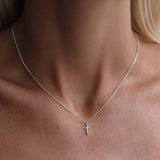 Cross Charm Necklace Silver