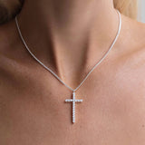 Large Cross Necklace - Silver