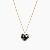 Black Heart Necklace - Gold