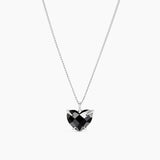 Black Heart Necklace - Silver