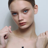 Black Heart Necklace - Silver