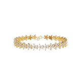 Flower Tennis Bracelet Gold