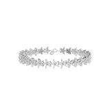 Flower Tennis Bracelet Silver