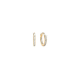 Stone Huggie Hoops Gold