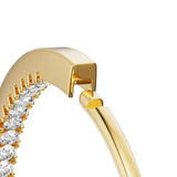 Stone Huggie Hoops Gold
