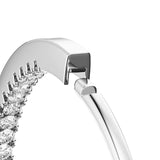 Stone Huggie Hoops Silver