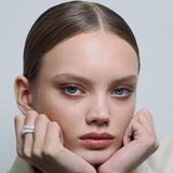 Half Emerald Ring Silver