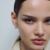 Sopra Pavé Emerald Huggies Silver