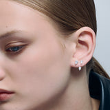 Double Pear Earring Silver