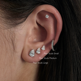 Pear Studs Small Silver