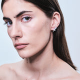 Pera Lato Pavé Huggies Silver