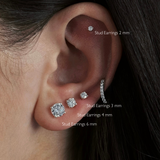 Stud Earrings Silver - 6 mm