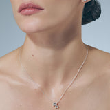 Double Emerald Necklace Silver