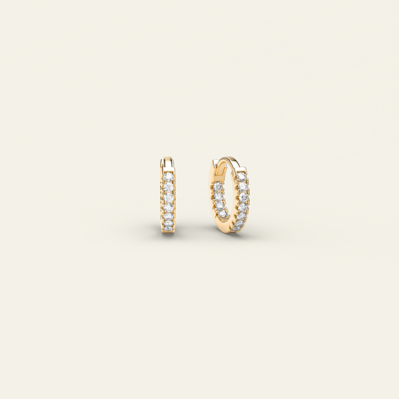Stone Huggie Hoops Gold - 6 mm in the group Shop / Earrings at ANI (ANI-0124-001)