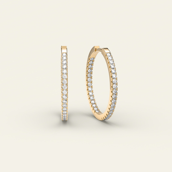 Stone Hoops Gold - 15 mm in the group Shop / Earrings at ANI (ANI-0124-003)
