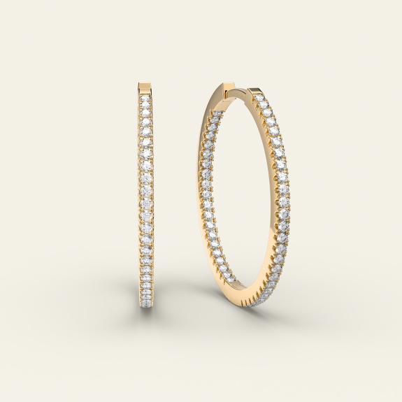 Stone Hoops Gold - 20 mm in the group Shop / Earrings at ANI (ANI-0124-004)