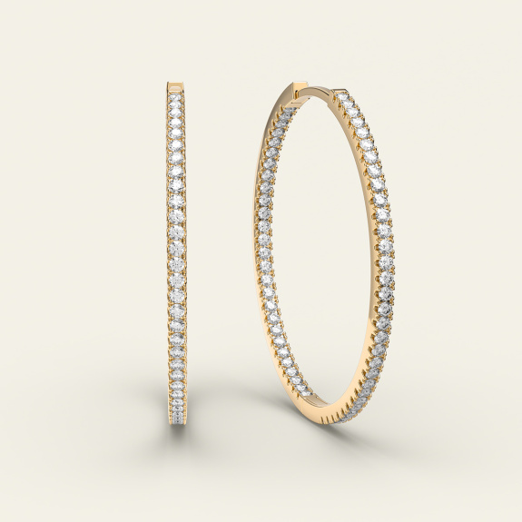 Stone Hoops Gold - 25 mm in the group Shop / Earrings at ANI (ANI-0124-005)