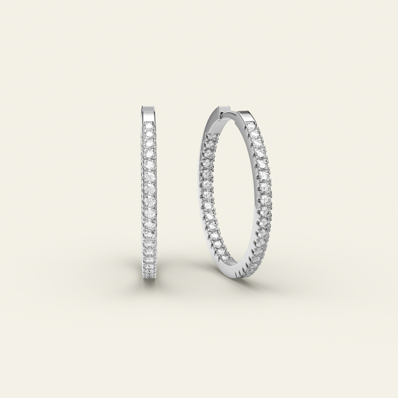 Stone Hoops Silver - 15 mm in the group Shop / Earrings at ANI (ANI-0124-006)