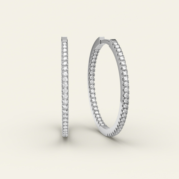 Stone Hoops Silver - 20 mm in the group Shop / Earrings at ANI (ANI-0124-007)