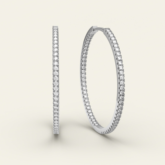 Stone Hoops Silver - 25 mm in the group Shop / Earrings at ANI (ANI-0124-008)