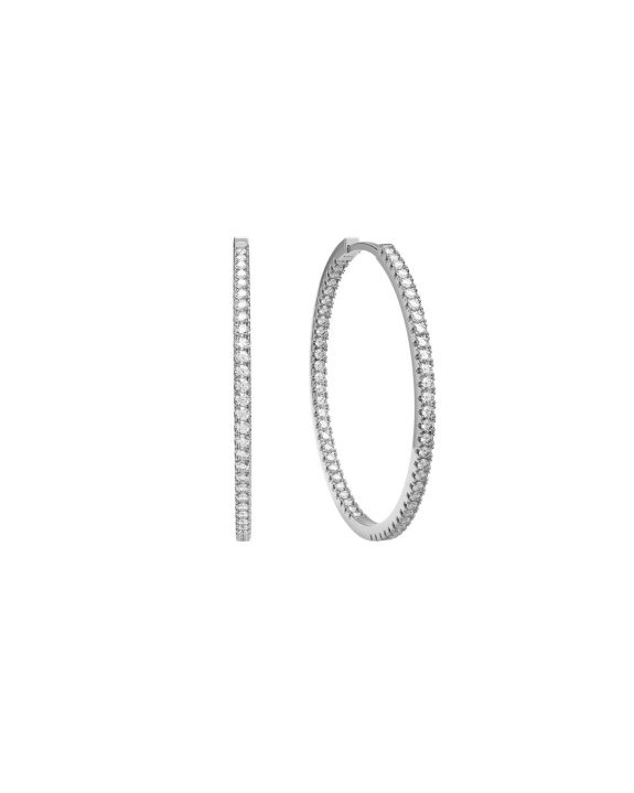 Stone Hoops Silver - 25 mm in the group Shop / Earrings at ANI (ANI-0124-008)