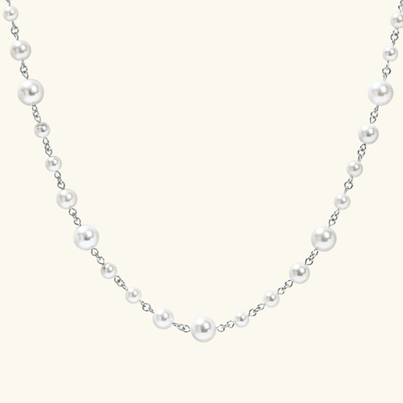 Long Pearl Necklace Silver in the group Shop / Necklaces at ANI (ANI-0523-002)