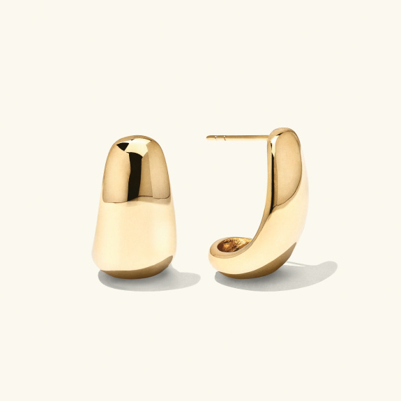 Curved Earrings Gold in the group Shop / Earrings at ANI (ANI-0623-015)